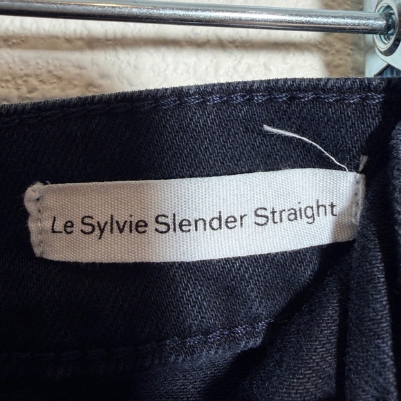 Frame Le Sylvie Slender Straight Jeans In Plymouth Gray Black Wash SIZE 28 - Picture 9 of 13
